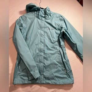 Columbia, raincoat, light blue size small